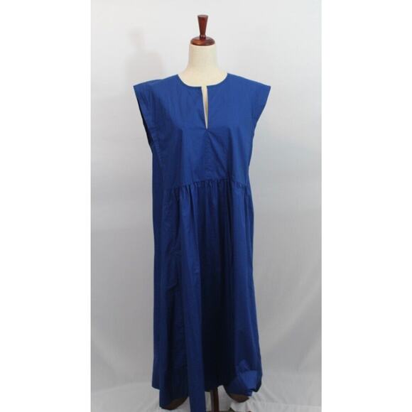 JOHNNY WAS Calme Sz L Large Cobalt Blue Long Bib Dress Midi NWT - Picture 1 of 8